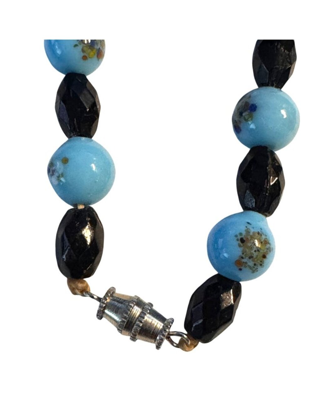 Vintage Lampwork Art Glass Frit Bead Necklace Earrings Czech Glass 24" Set - Picture 6 of 7
